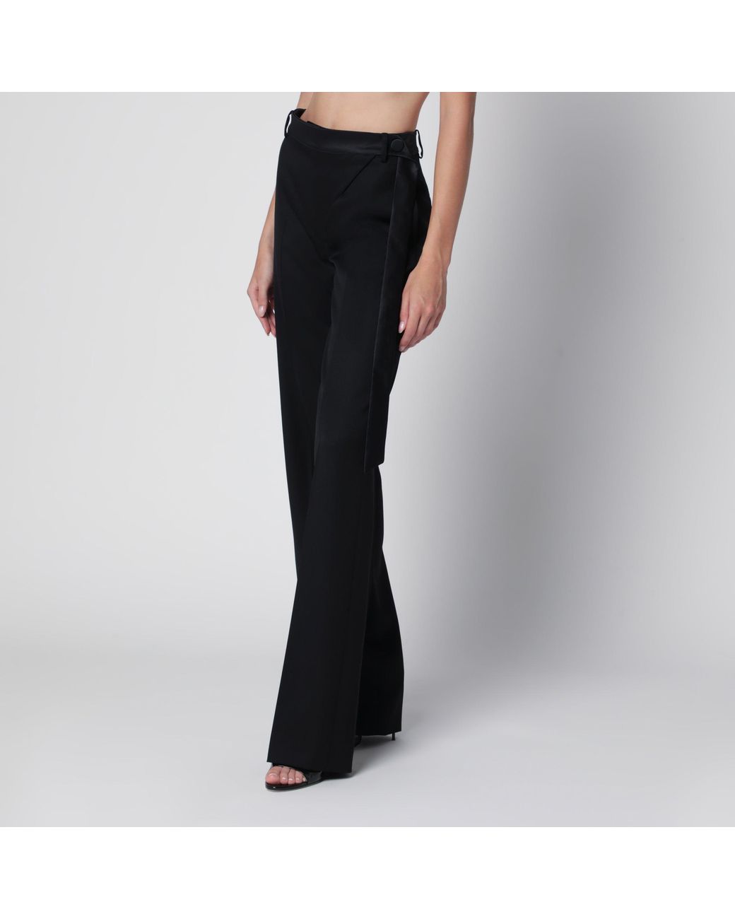 The Attico Black Virgin Wool Tuxedo Trousers
