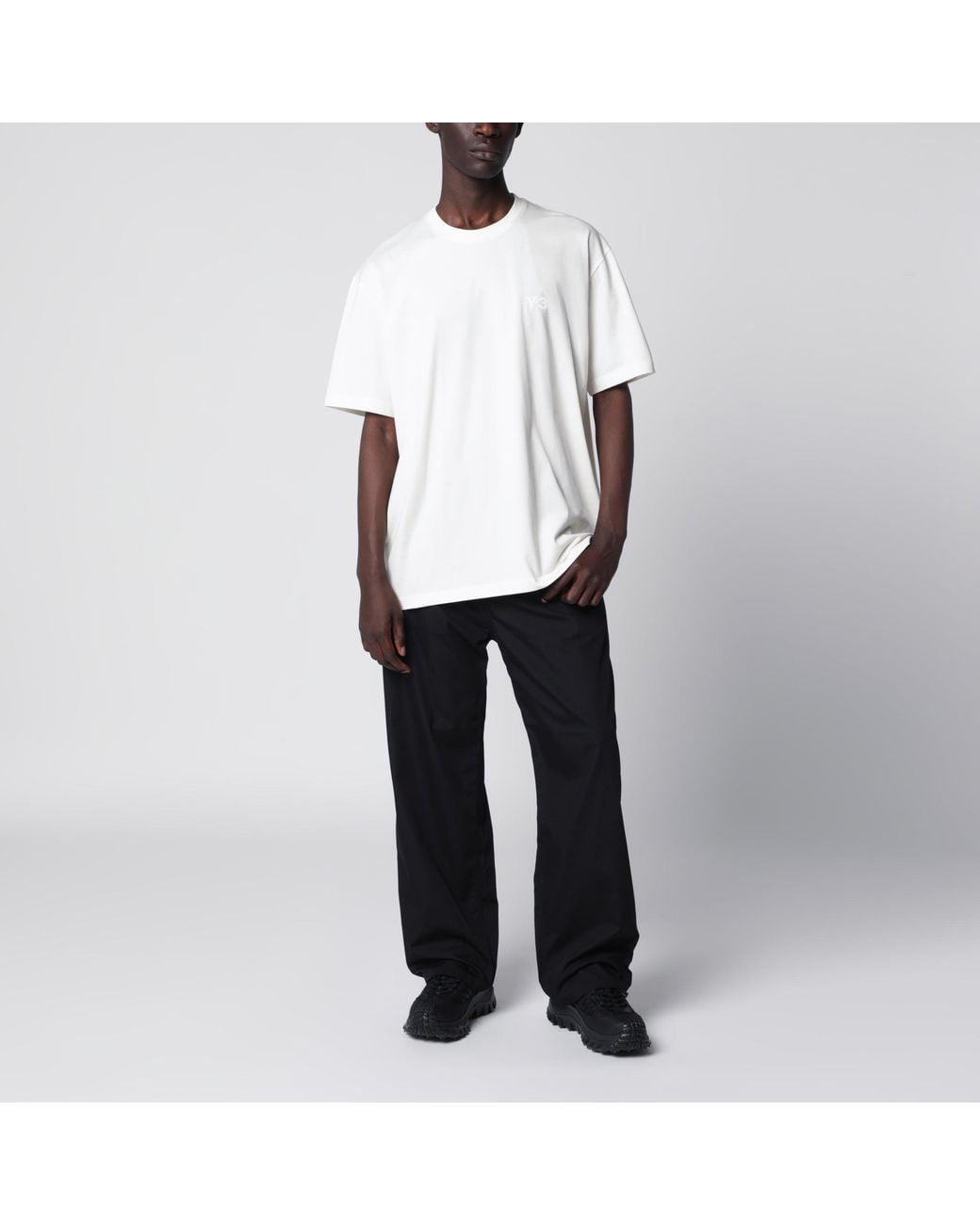 Y-3 White Chalk T-Shirt With Logo for men