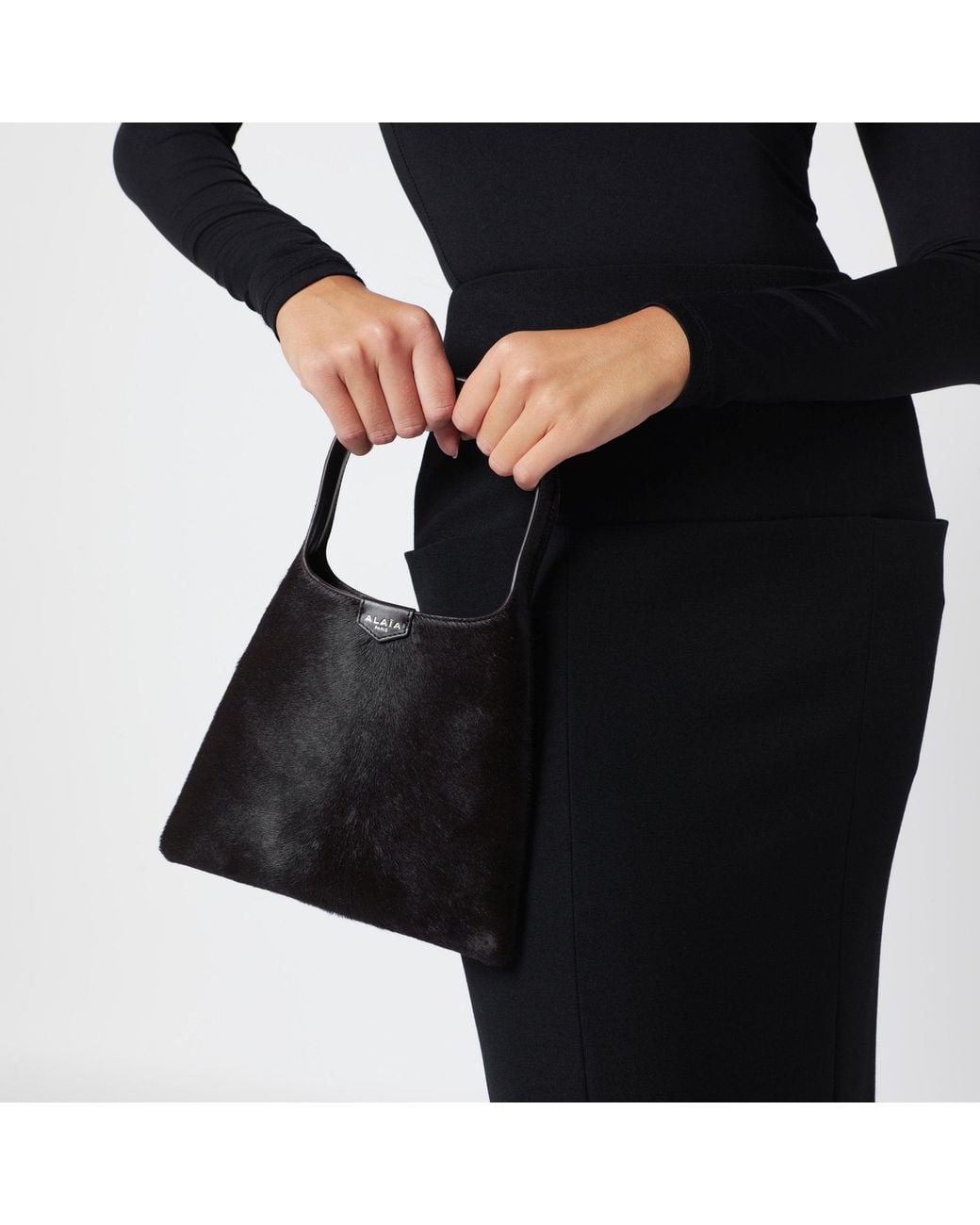 Alaïa Black Chocolate Leather Mini Hobo Bag