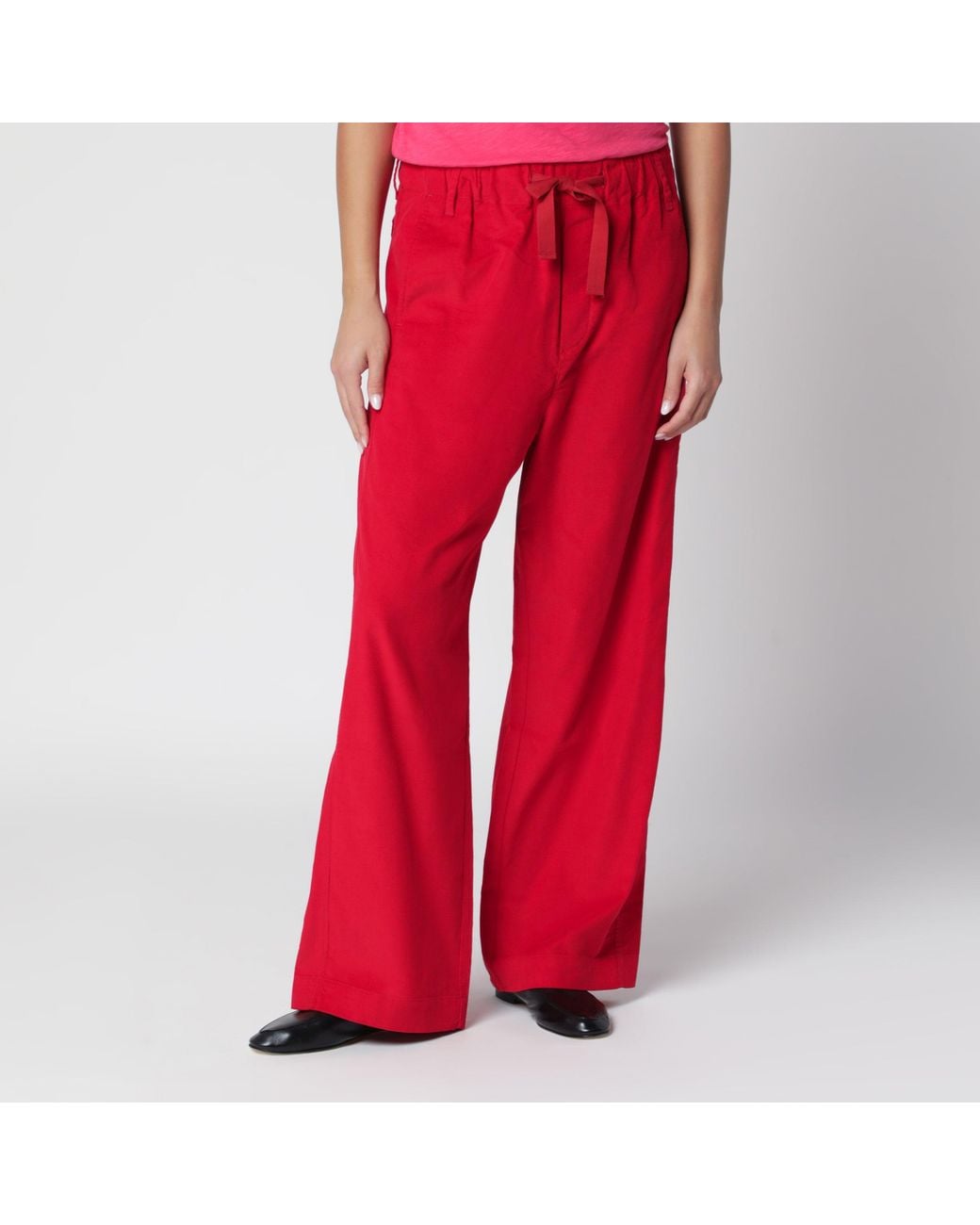 Sanderlak Red Dark Corduroy Trousers