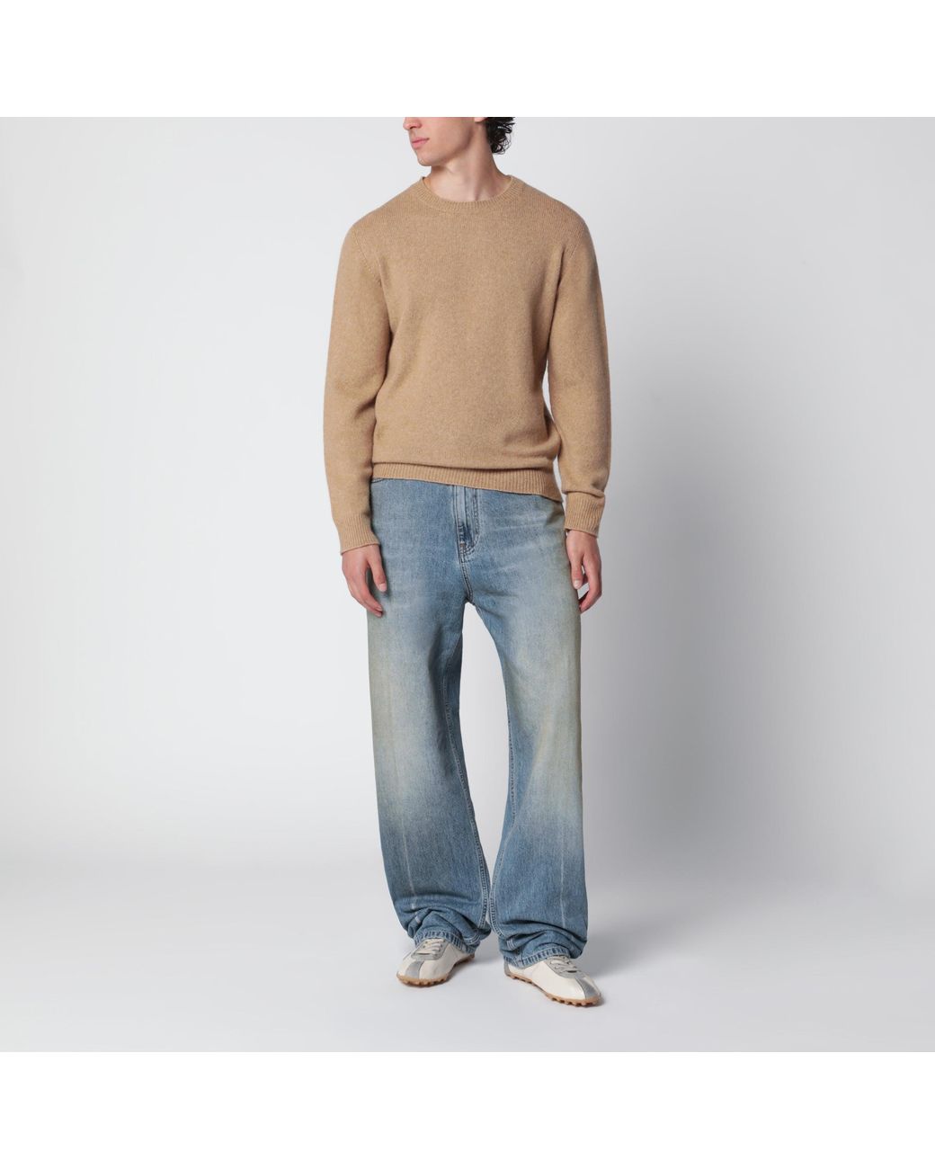 Roberto Collina Blue Camel Wool-Blend Sweater for men