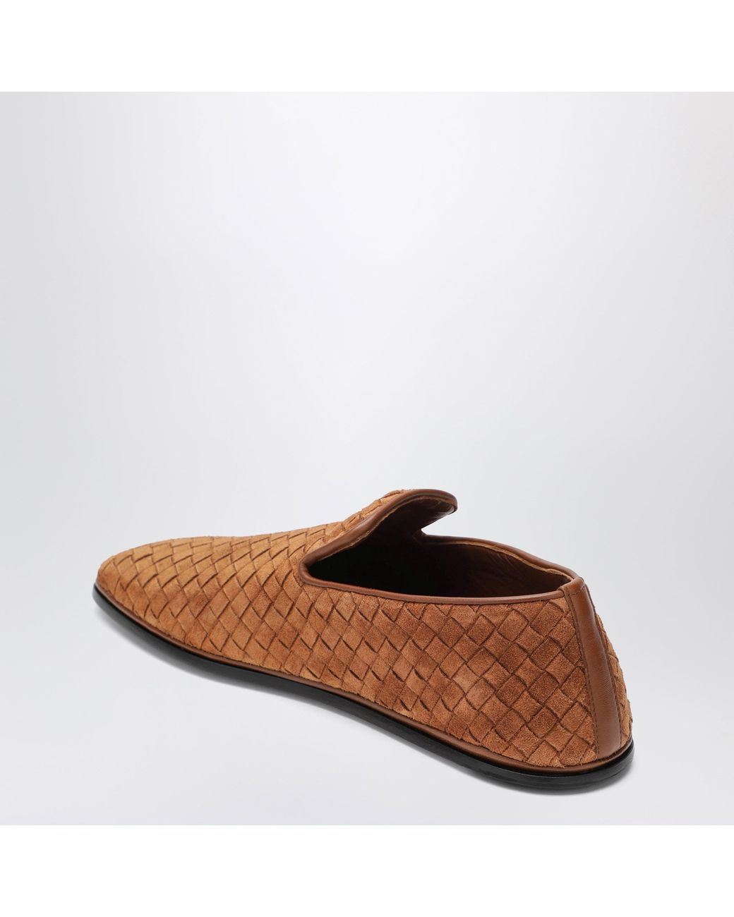 Bottega Veneta Brown Light Intrecciato Suede Palazzo Slippers