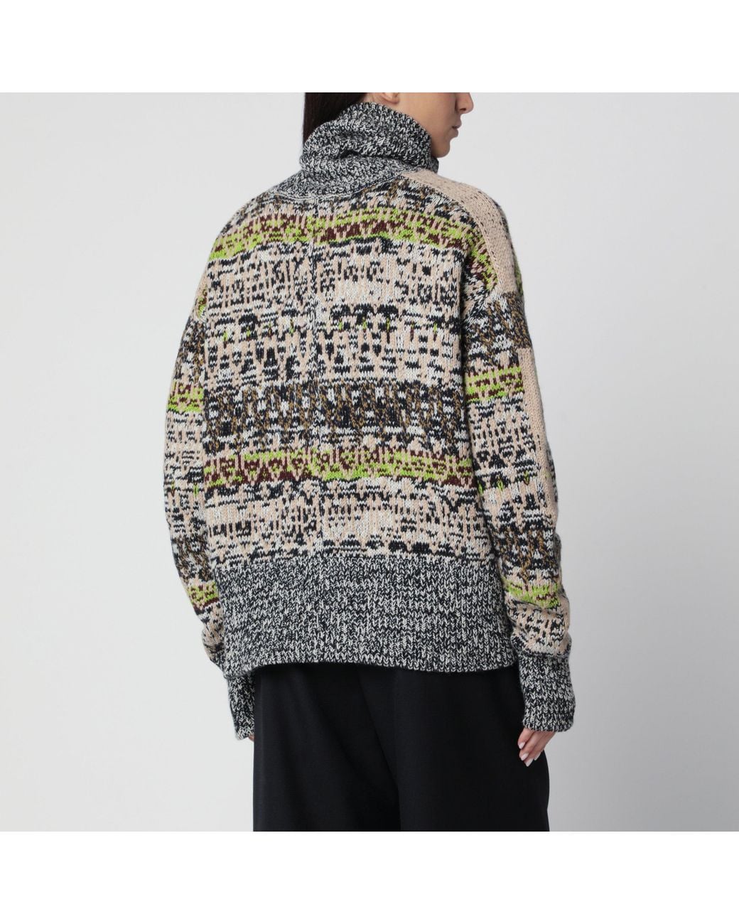 Dries Van Noten Black Multicolored Oversized Cardigan
