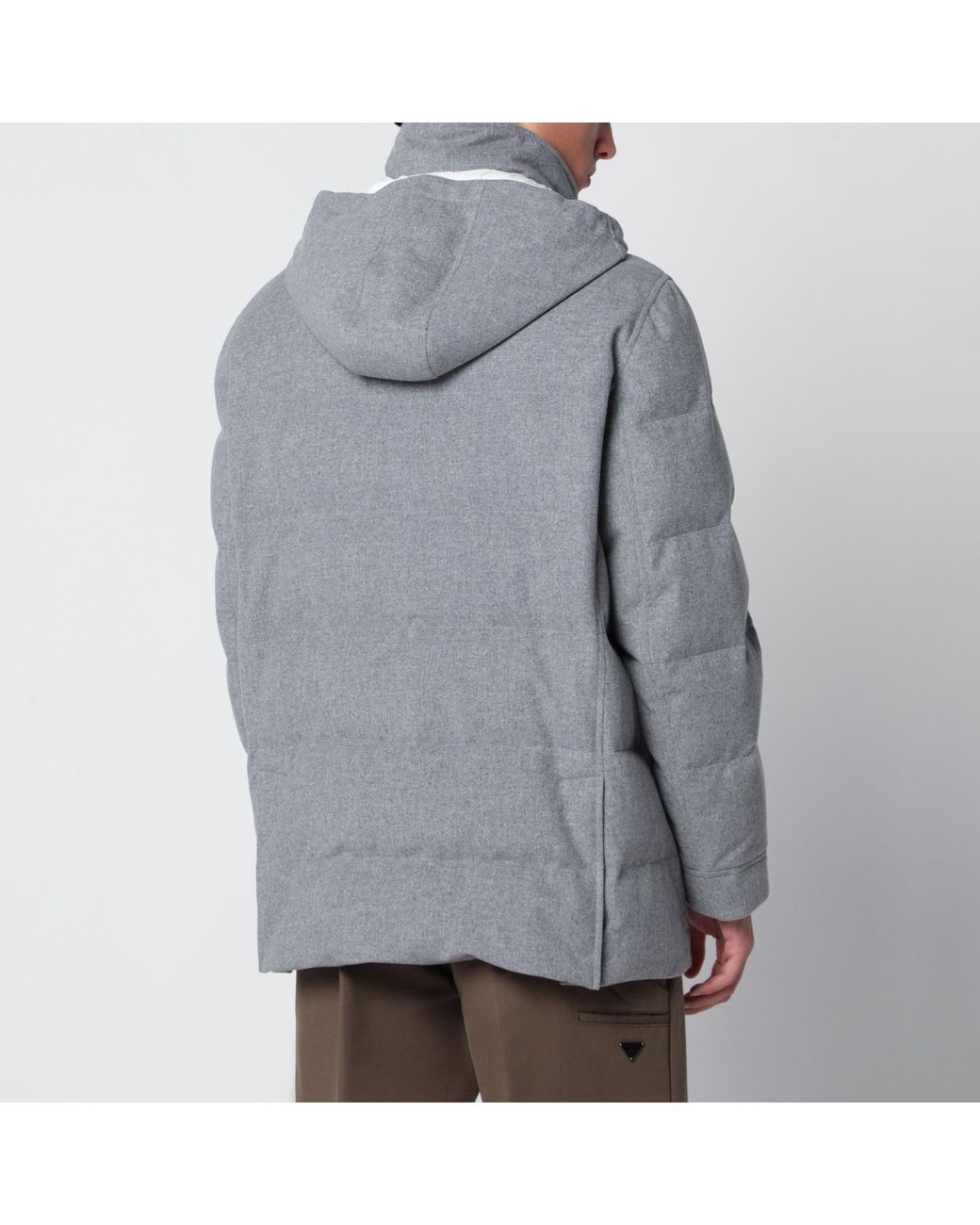 Brunello Cucinelli Gray Light Wool Parka for men