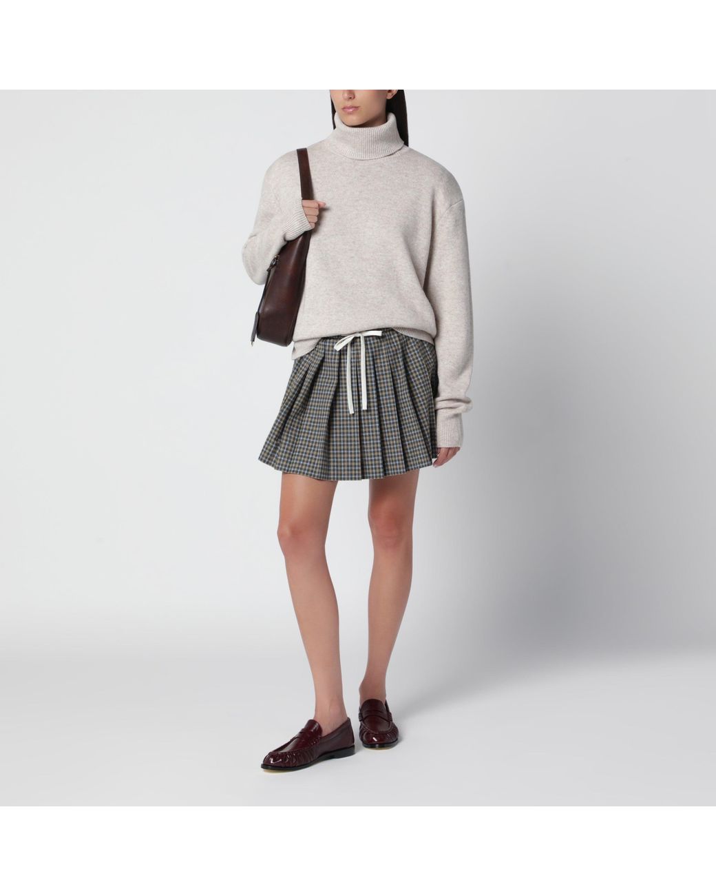 Frankie Shop Gray Gala Light Merino Wool Turtleneck Sweater