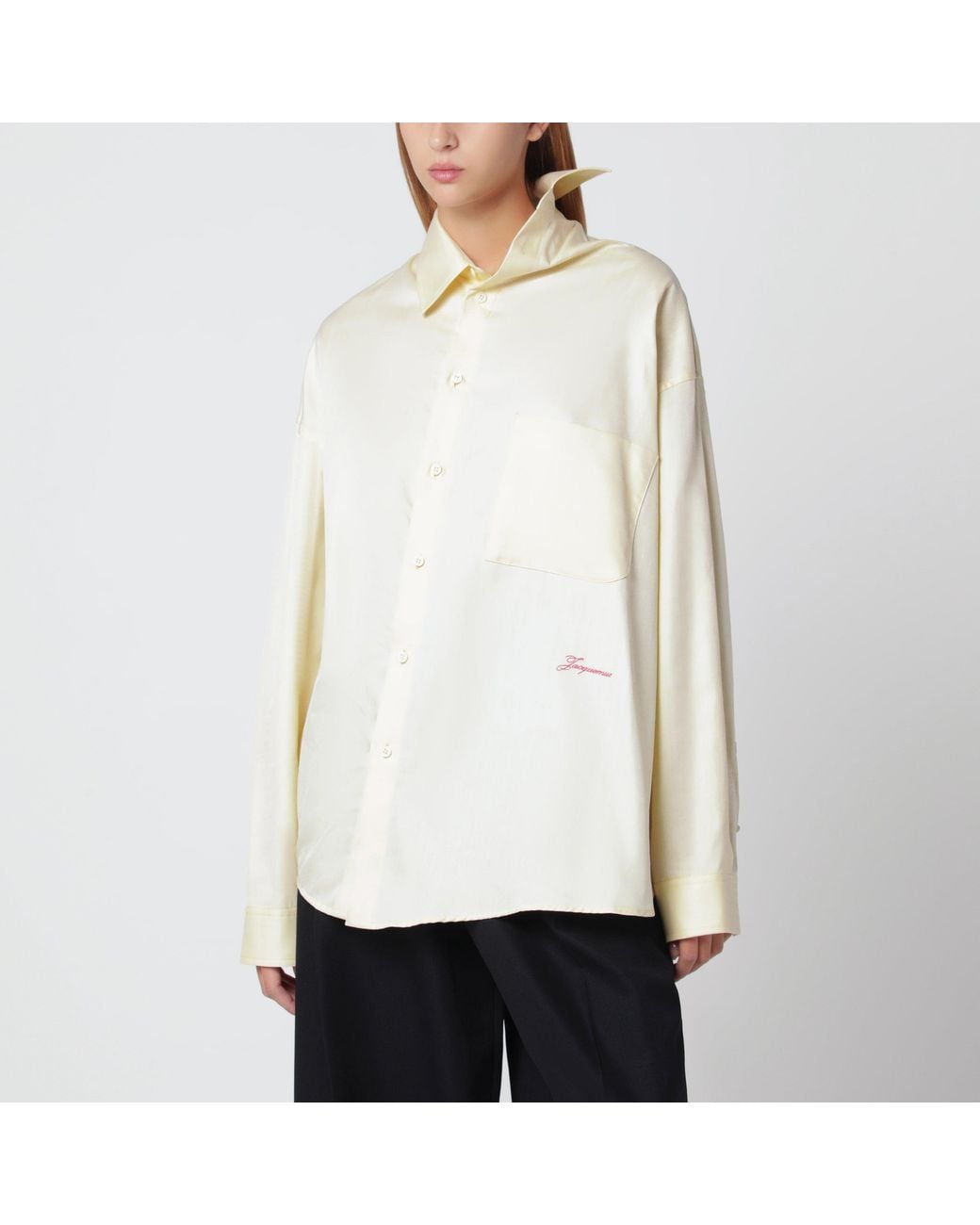Jacquemus White Light Asymmetric Cotton Shirt