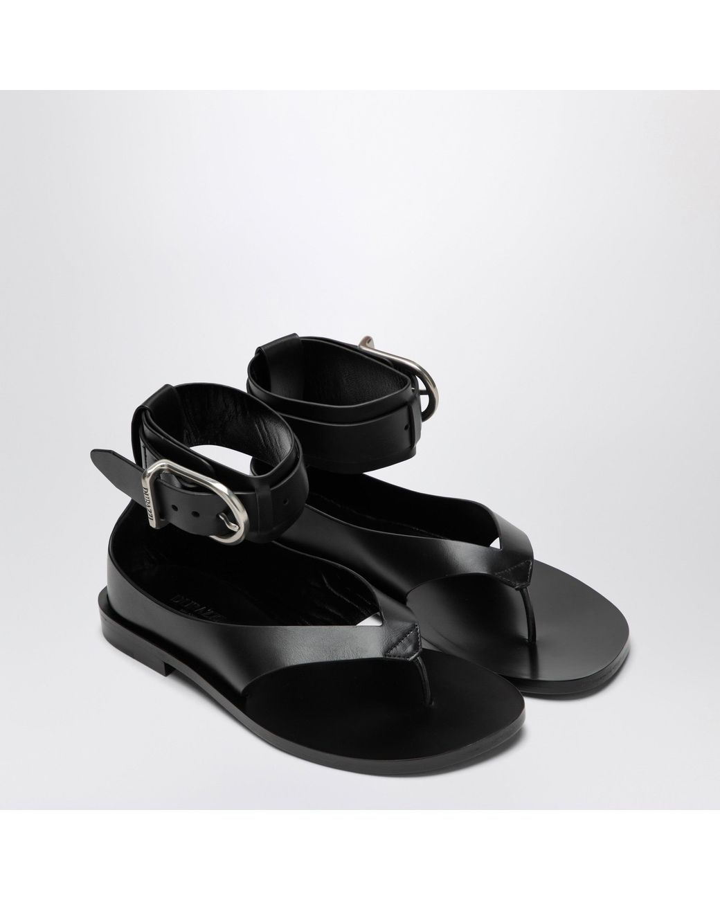 DURAZZI MILANO Black Sandals With Ankle Strap Closure
