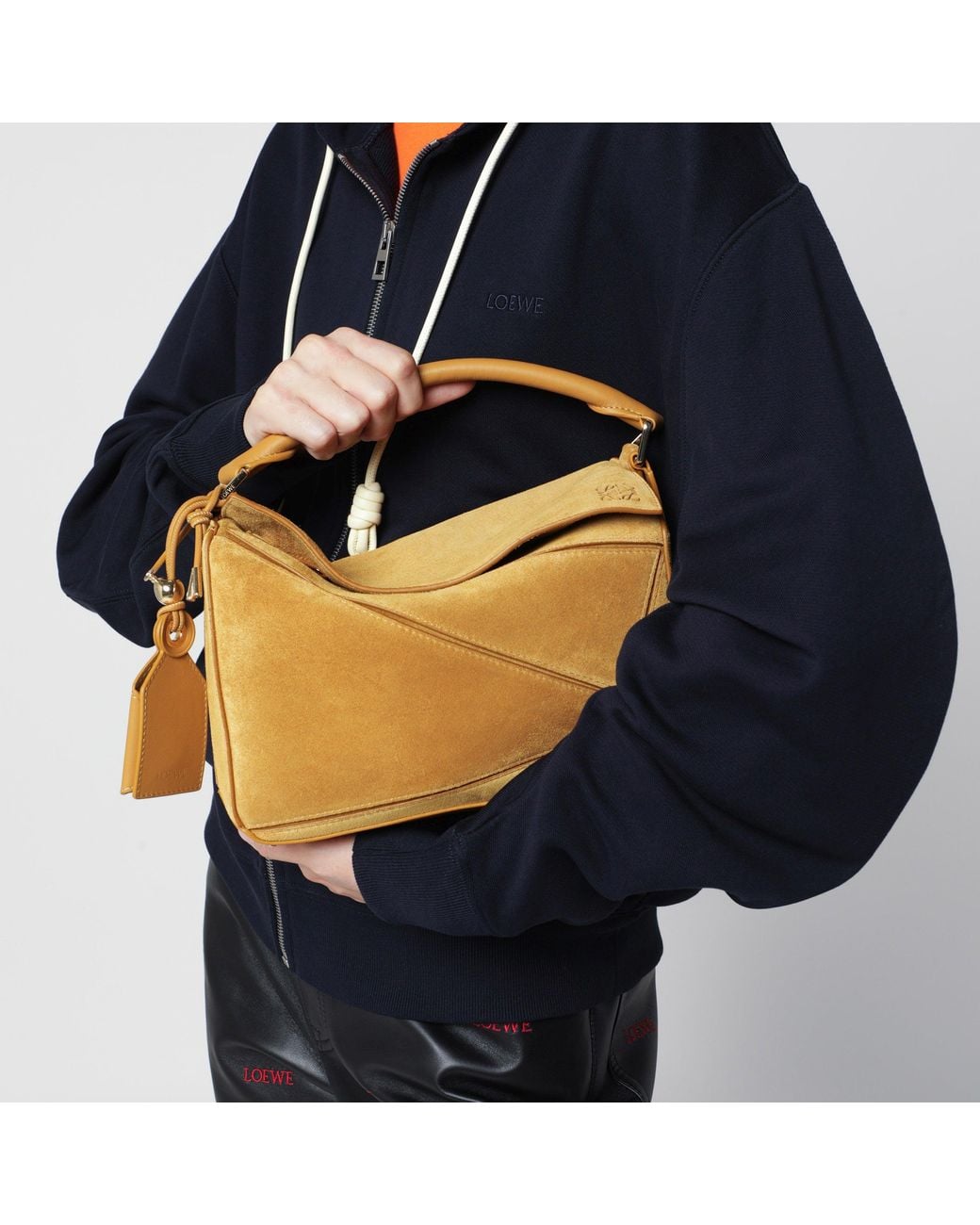 Loewe Yellow Ochre Small Featherlight Puzzle Bag
