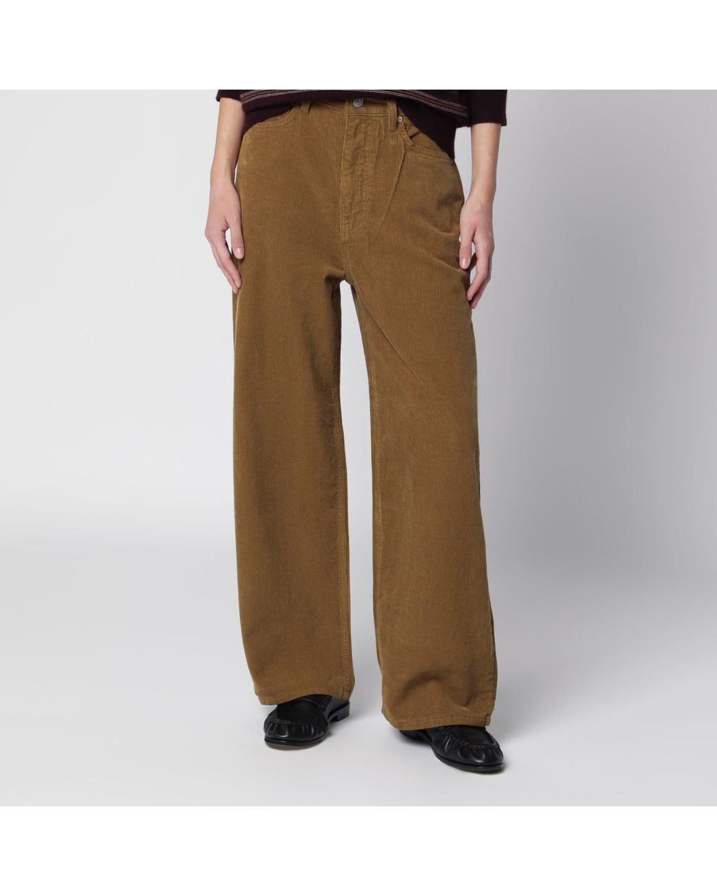 DUNST Brown Wide-Leg Corduroy Jeans