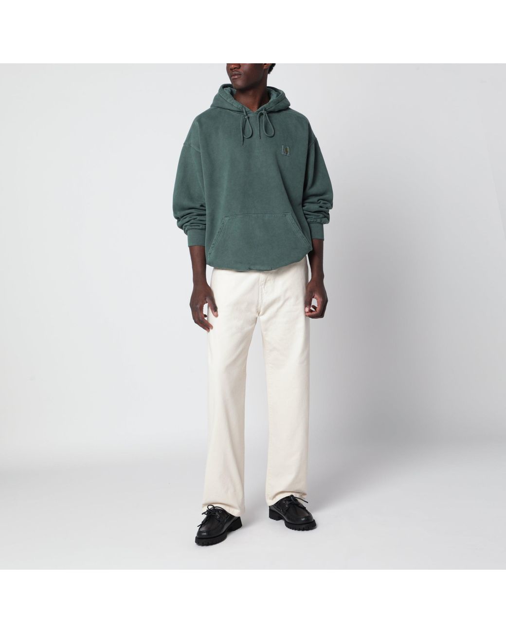 Carhartt Green Vista Hooded Sweatshirt, Dark Scarab/Garment Dyed for men