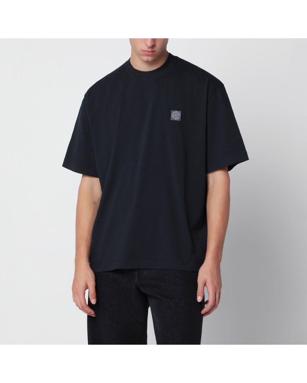 Stone Island Black Short-Sleeved T-Shirt for men