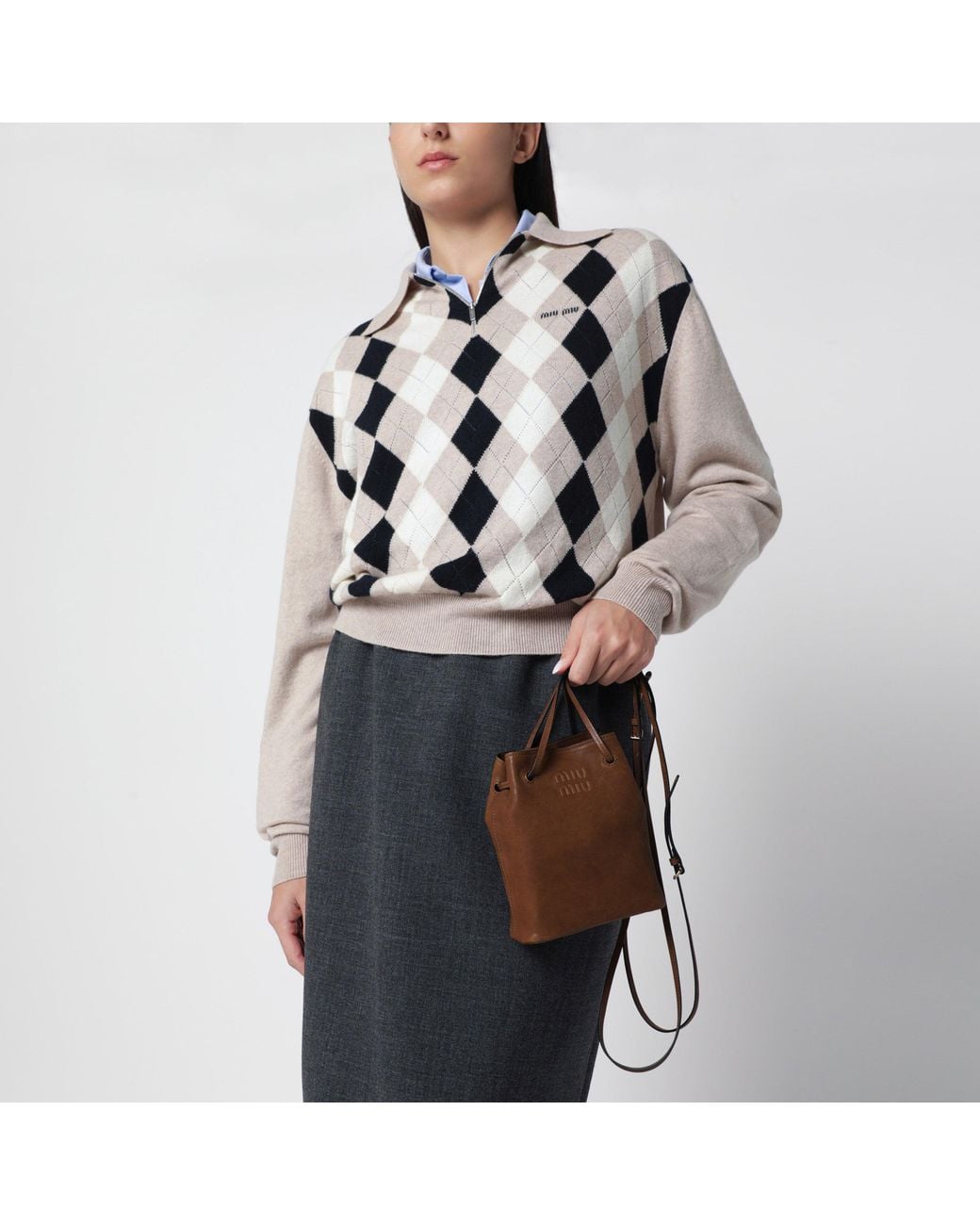 Miu Miu Brown Rovere Bucket Bag