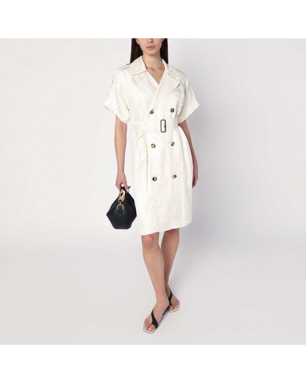 ワンピース BURBERRY IVORY TRENCH DRESS IN VISCOSE Burberry Ivory Trench Dress In Viscose | Balardi