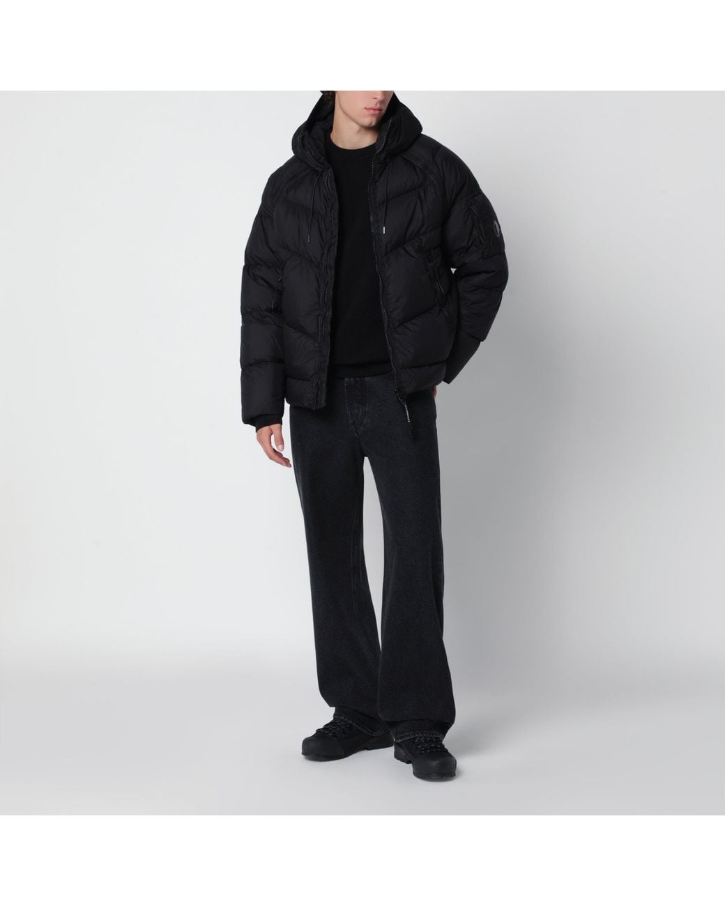 C P Company Black Dd Shell Hooded Down Jacket for men