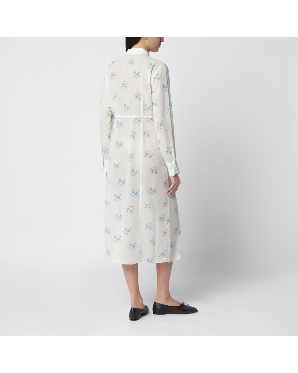 Auralee White Ivory Silk Georgette Dress