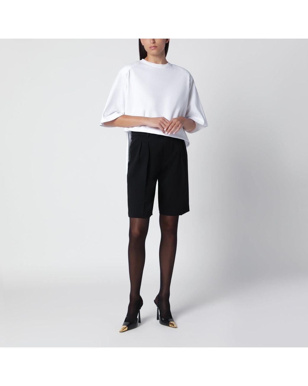 Frankie Shop White Oversized T-Shirt With Structured Shoulders