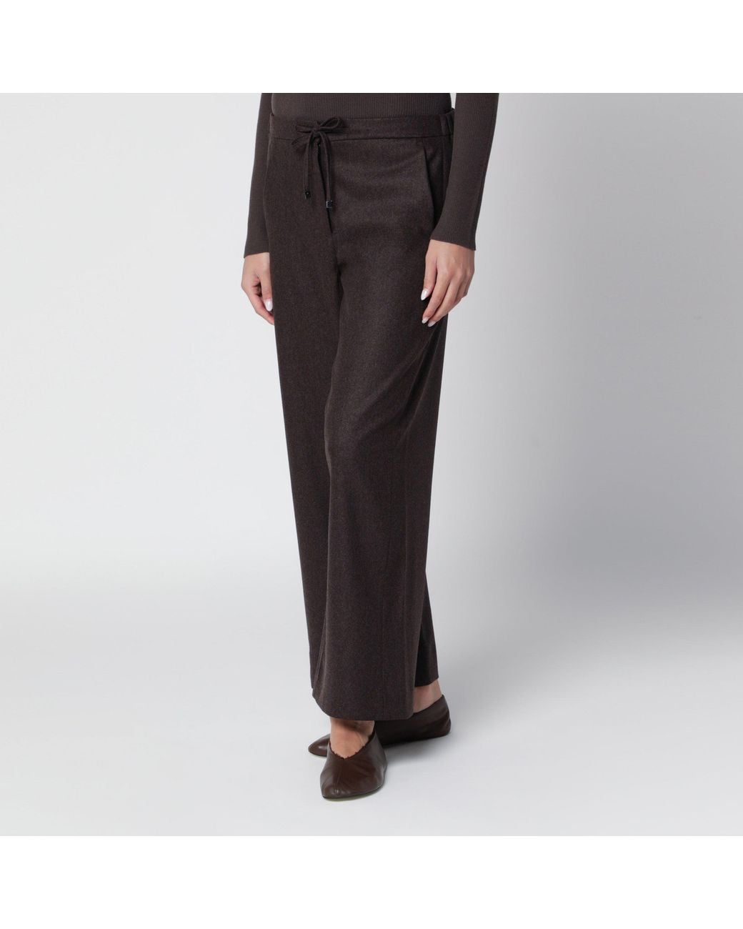 Max Mara Black Stretch Wool Jogging Trousers