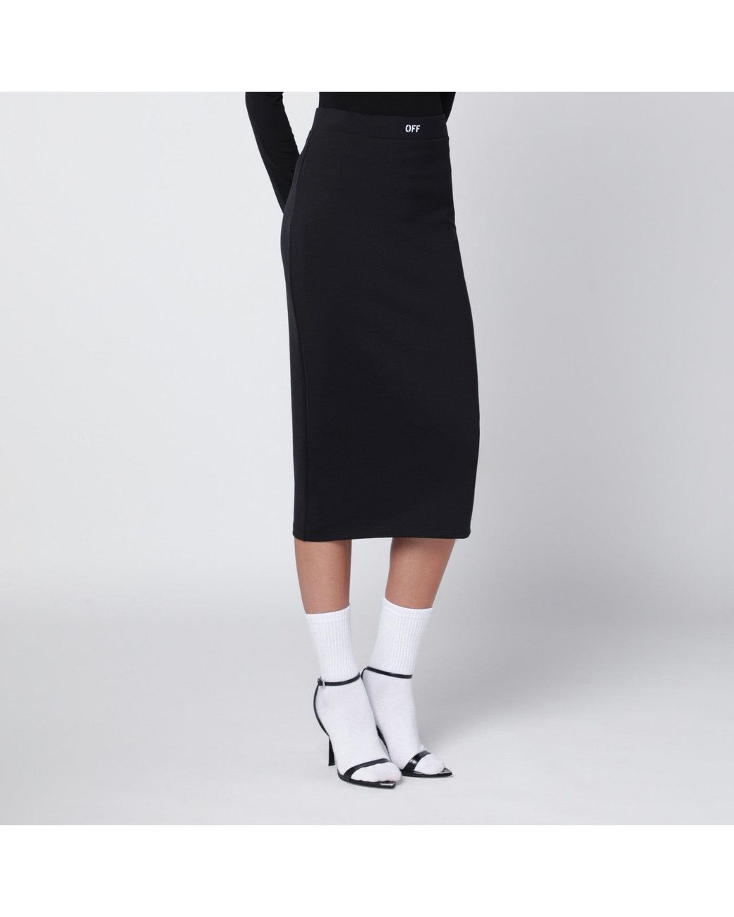 Off-White c/o Virgil Abloh Black Pencil Skirt With Off Logo