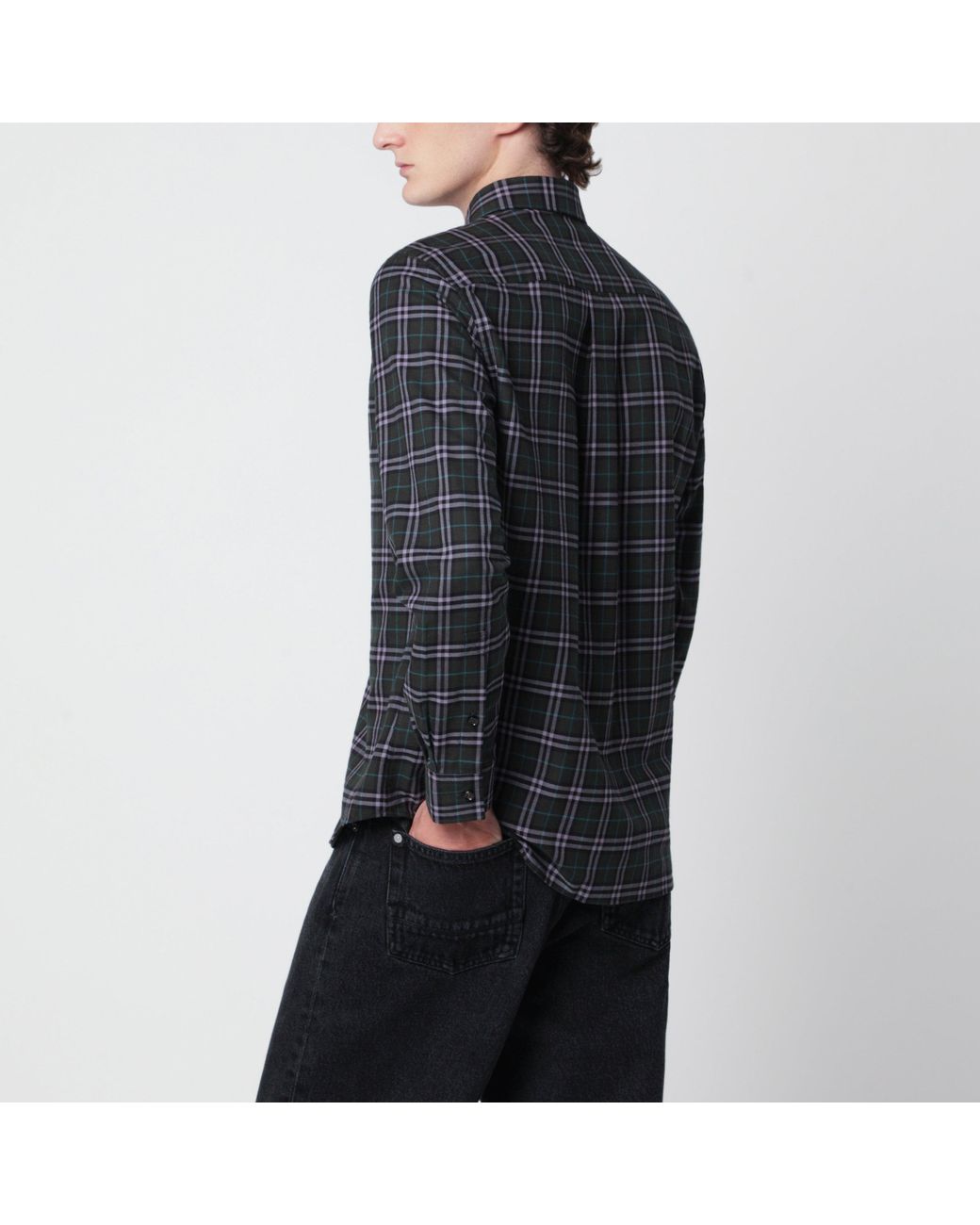 Burberry Black Marsh Check Cotton Shirt for men