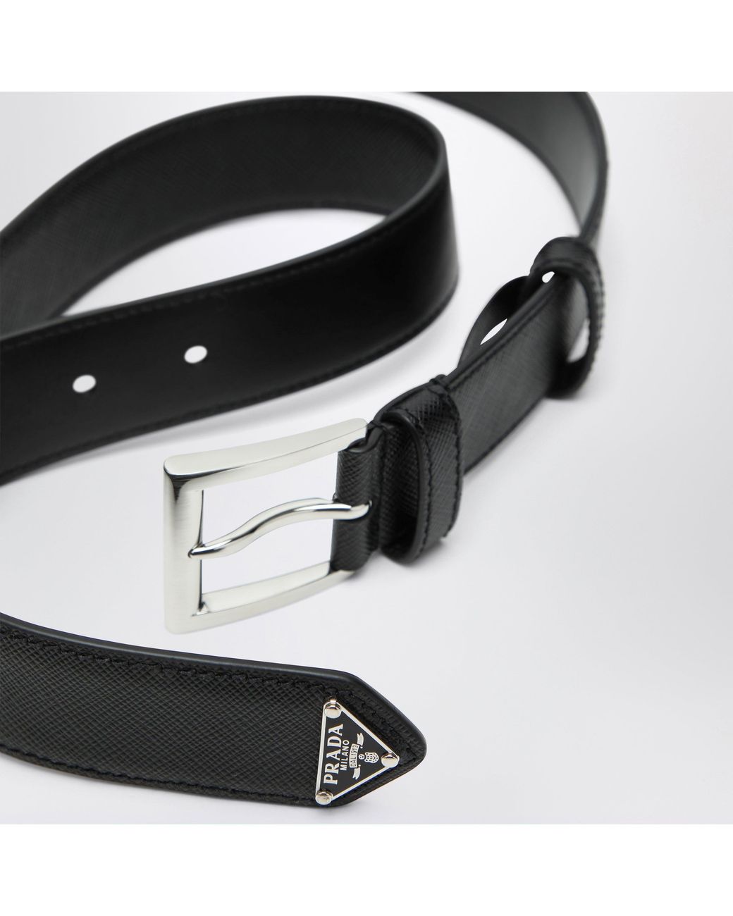 Prada Black Saffiano Belt for men