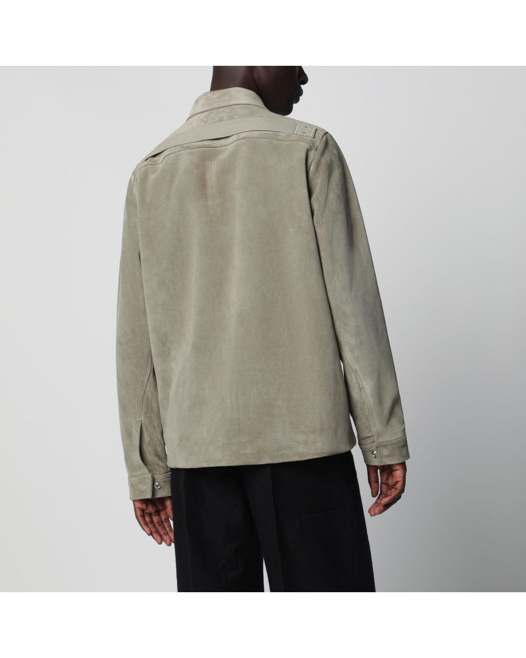 Rick Owens Gray Pearl Suede Brad Jacket for men