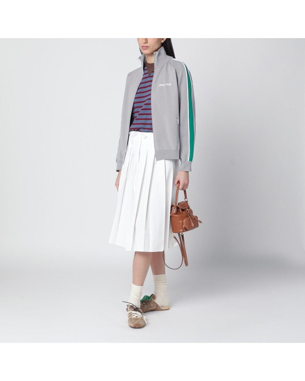 Miu Miu Gray Zip Sweatshirt