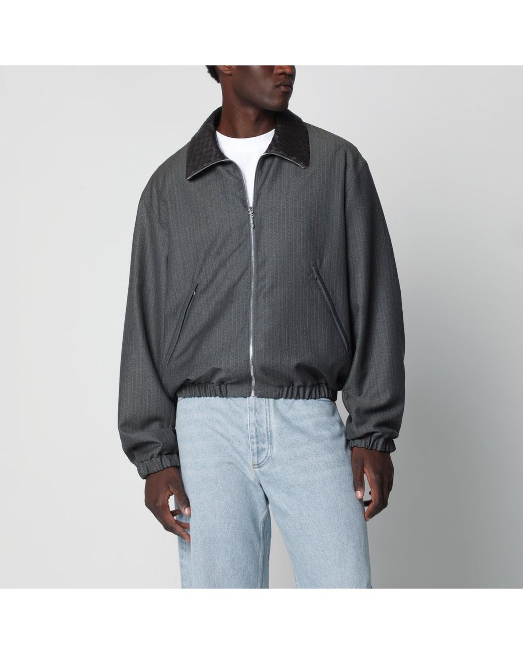 Bottega Veneta Black Striped Wool And Mohair Jacket for men