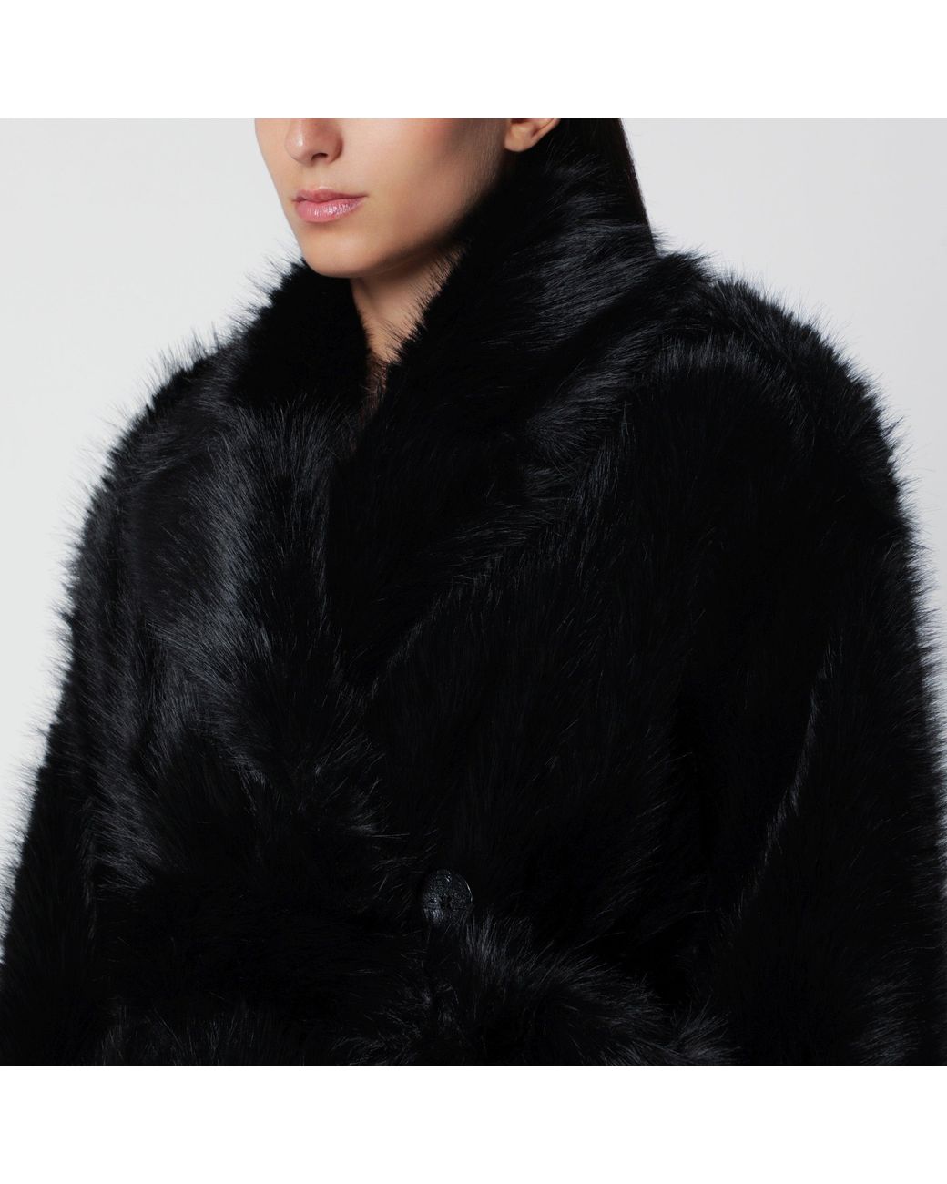 BB COUTURE Black Jackie Double-Breasted Coat With Belt