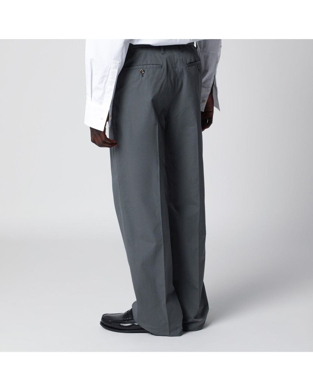 Lardini Gray Cotton And Silk Trousers for men