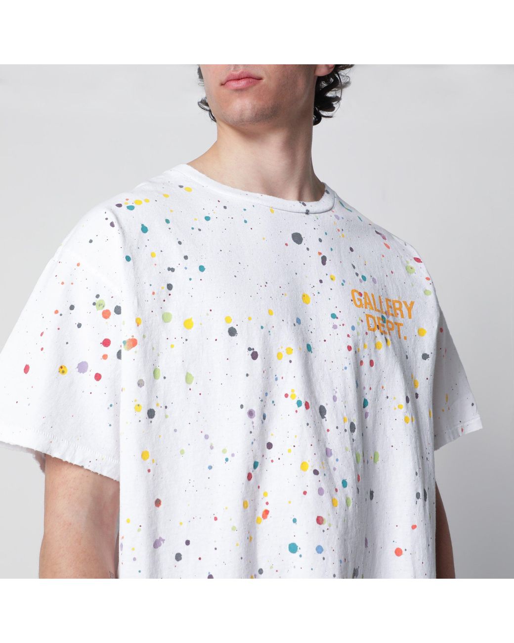 GALLERY DEPT. White Tshirt With Logo Print And Splashes for men