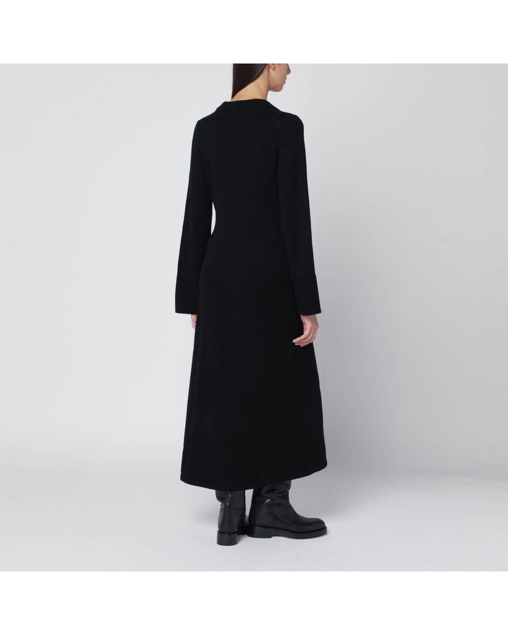 Loulou de Saison Black Long Ari Knit Dress