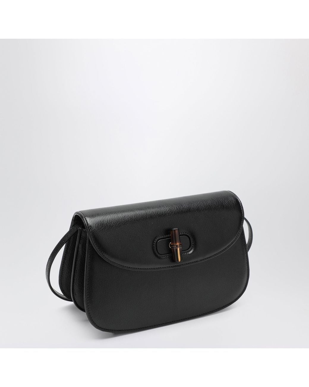 Gucci Black Leather Bag With Bamboo Closure