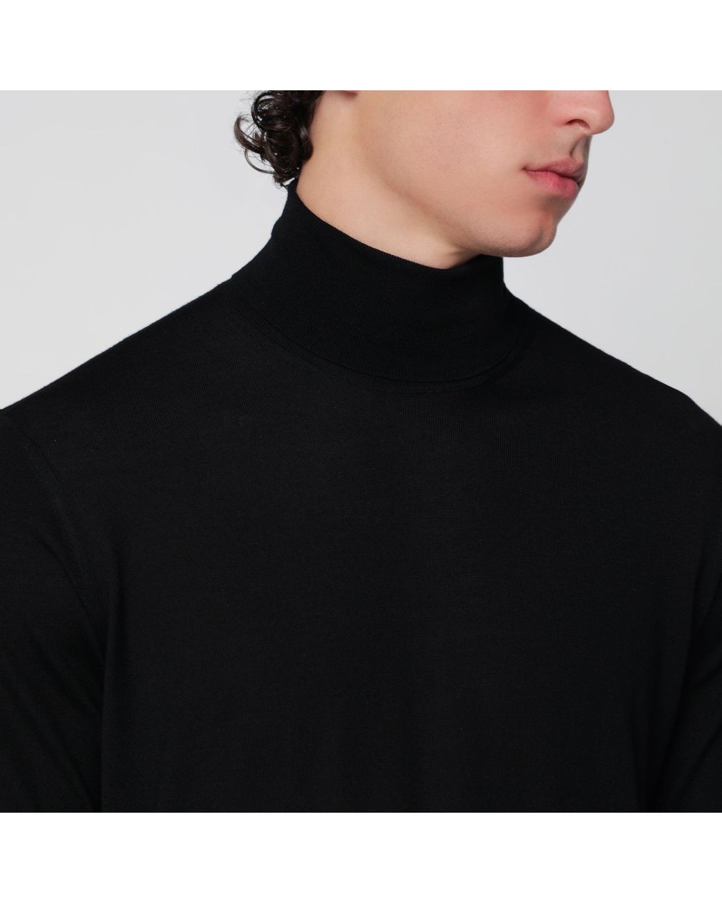 Drumohr Black Turtleneck Sweater for men