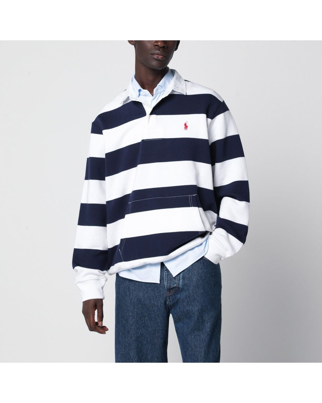 Polo Ralph Lauren Blue Striped Polo Shirt for men