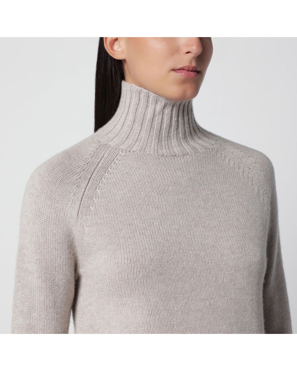 Max Mara Gray Turtleneck Sweater