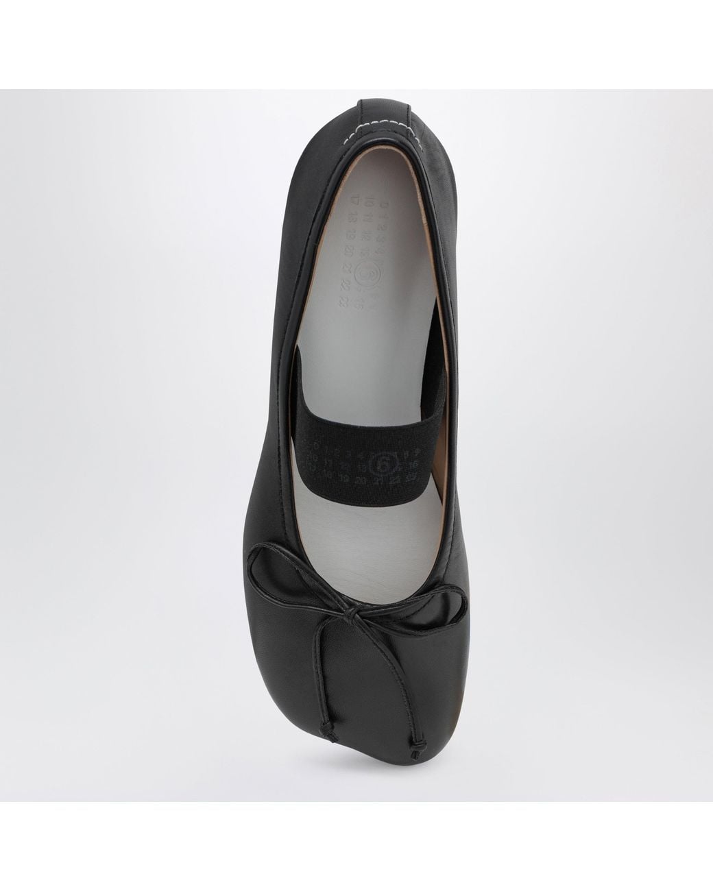 MM6 by Maison Margiela Black Anatomic Numeric Ballet Flats