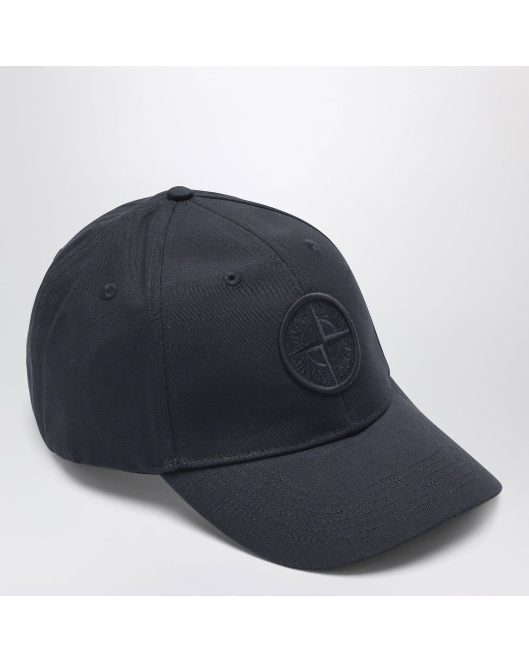 Stone Island Blue Baseball Cap With Logo for men