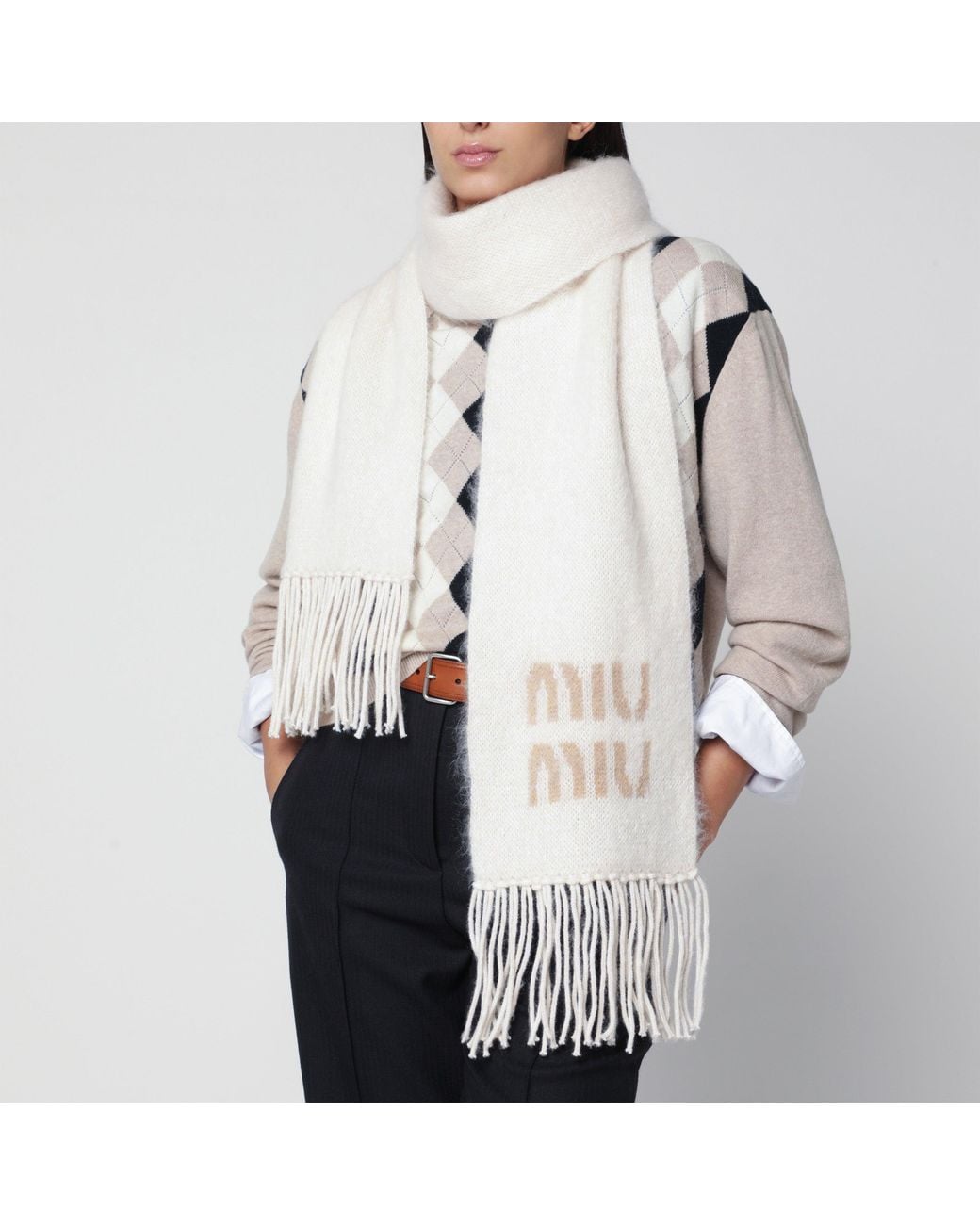 Sciarpa di Miu Miu in White