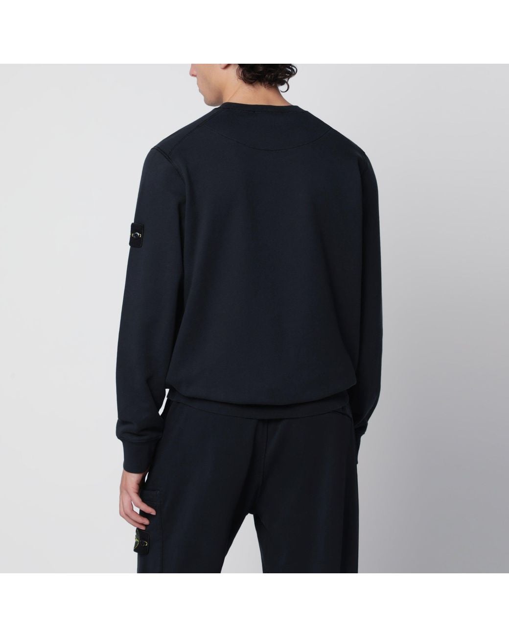 Stone Island Blue Cotton Crew-Neck Sweatshirt for men