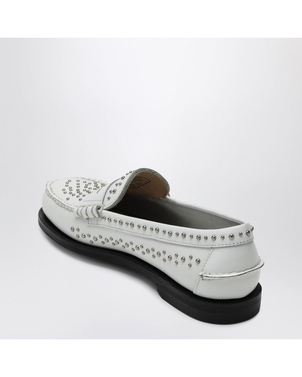 Sebago White Classic Dan Loafer With Studs