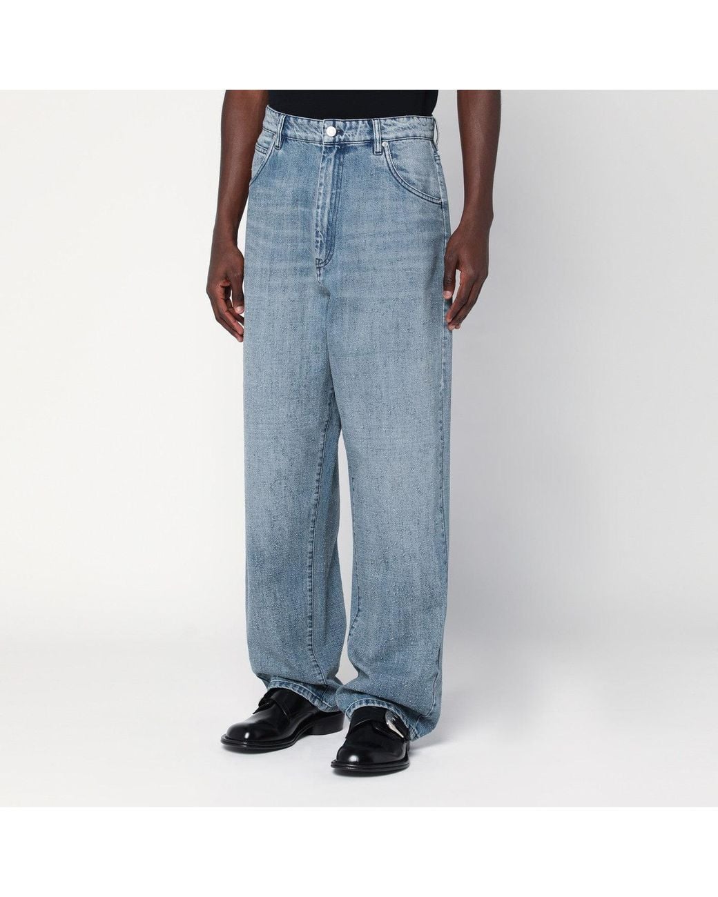 NAMACHEKO Blue Wide Jeans for men