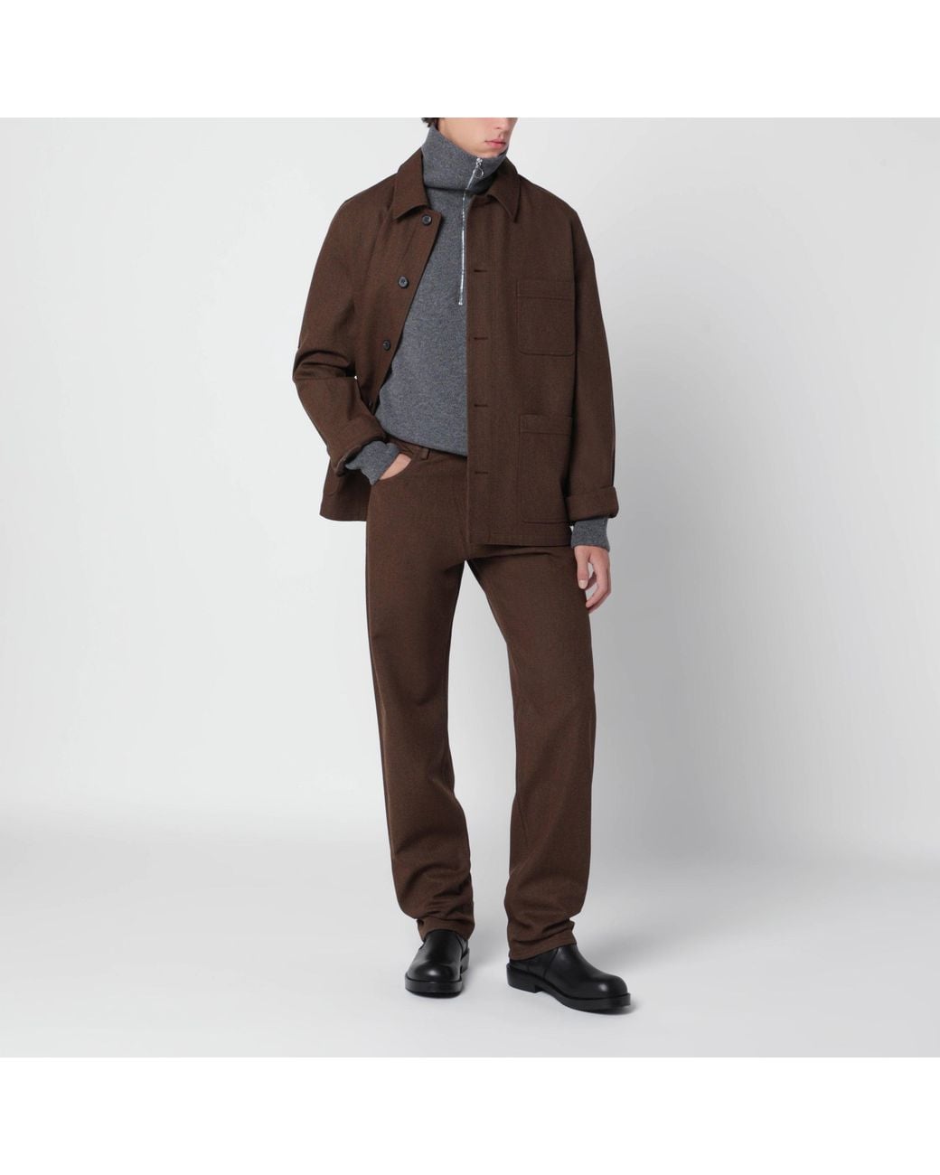 Prada Brown Ebony Shirt Jacket for men