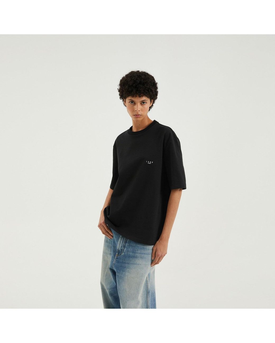 1989 STUDIO Black S/S T Shirt for men