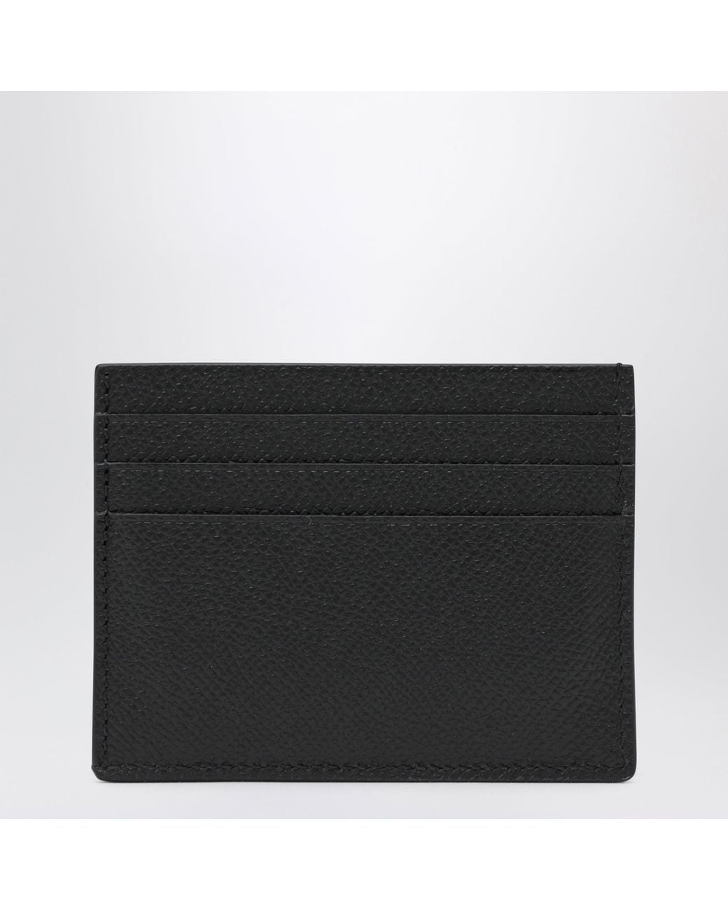 Tom Ford Black Grained Calf Leather Card Holder for men
