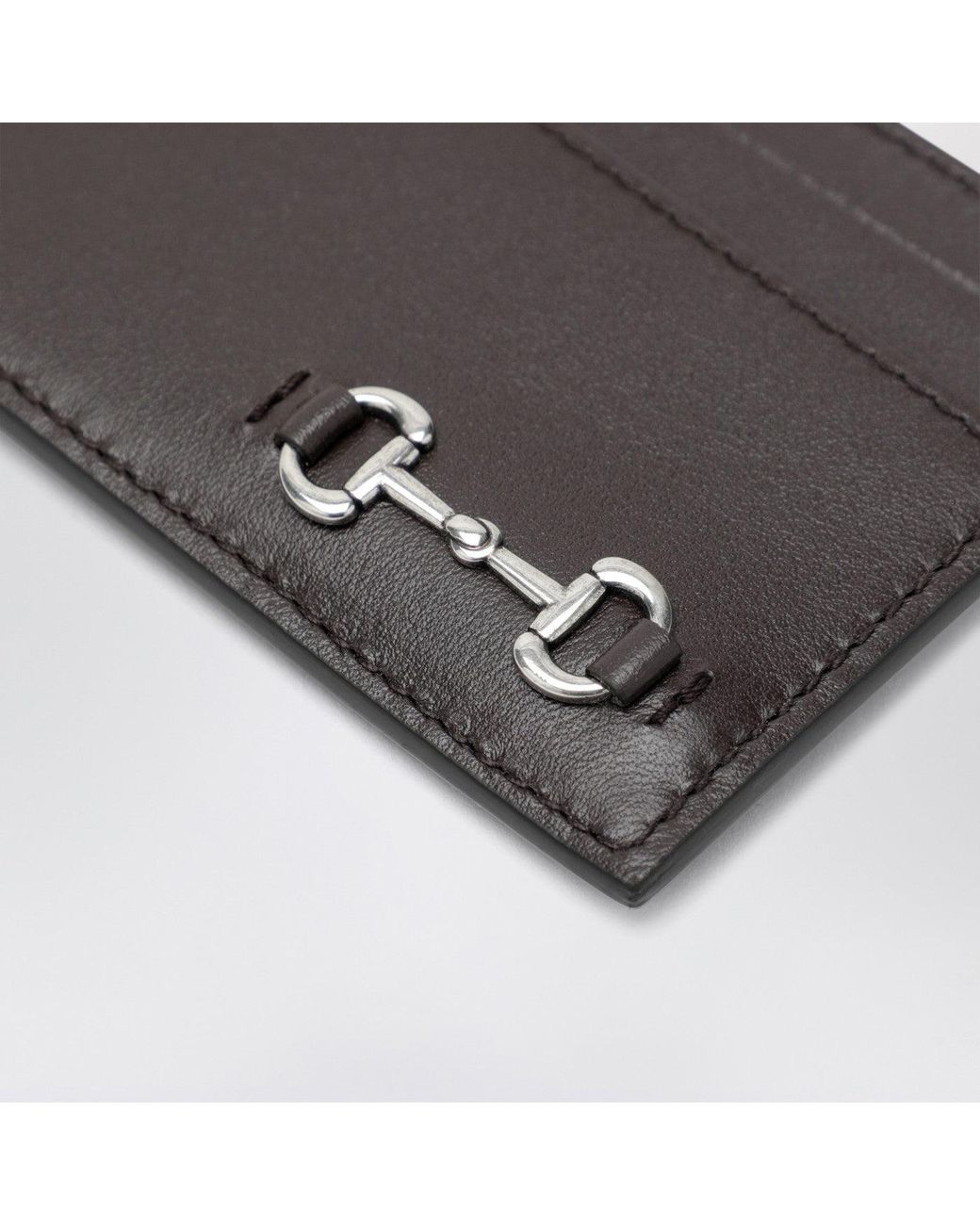 Gucci Black Cocoa Cardholder With Horsebit for men