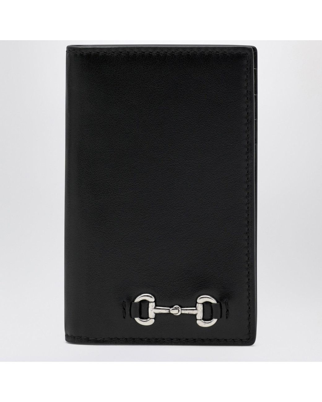 Gucci Schwarzer Langer Kartenhalter Mit Horsebit in Black für Herren