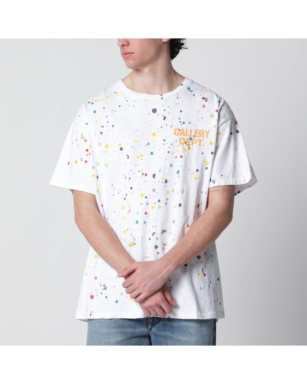 GALLERY DEPT. White Tshirt With Logo Print And Splashes for men