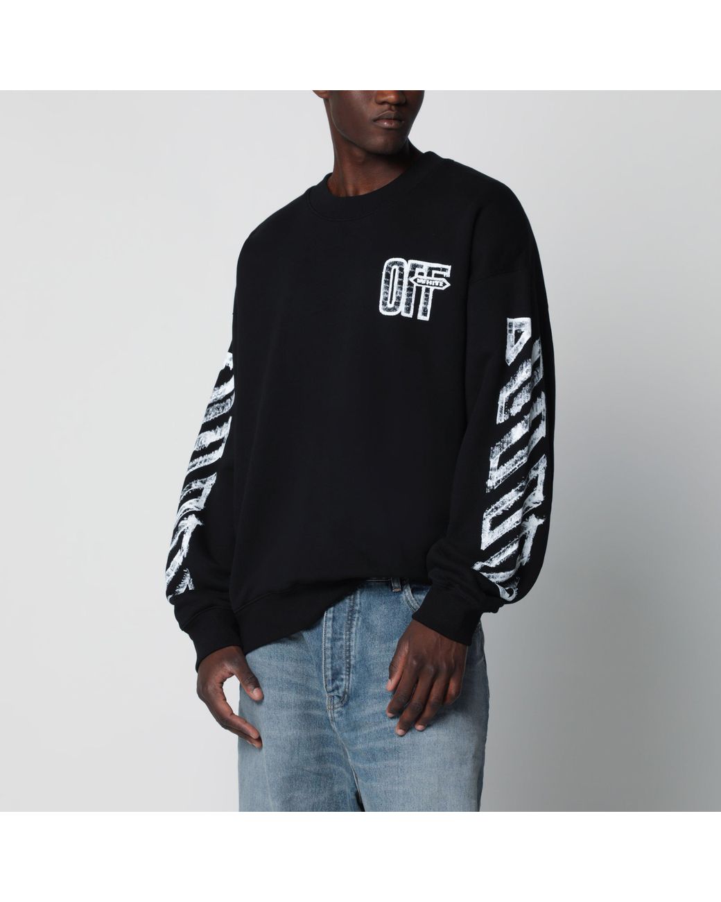 Off-White c/o Virgil Abloh Black Motion Arrow Skate Cotton Sweatshirt for men
