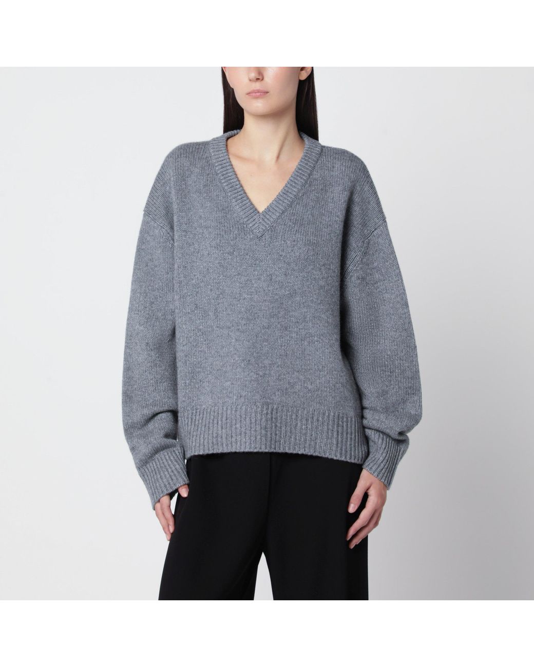 Almada Label Gray Yara Cashmere And Merino Wool Sweater