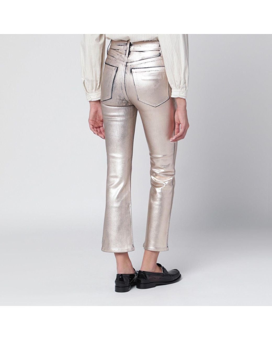 FRAME Multicolor Champagne The Reboot Cropped Trousers